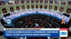Argentina ratificó el Acuerdo de Escazú. Foto: captura de Diputados TV.